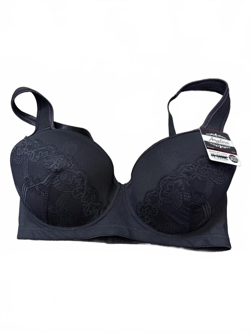 New Angelina Black Lace Detail Bra Size 34DDD Womens Ladies